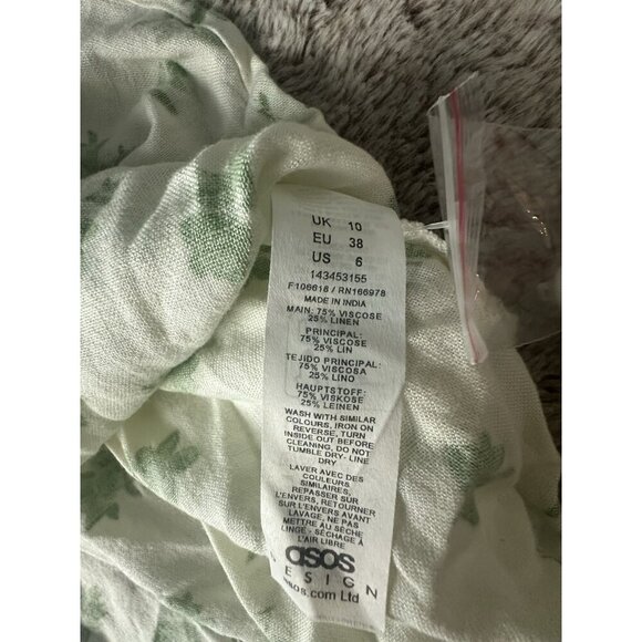 ASOS DESIGN slash neck button down dropped waist maxi dress green floral 6 New - Picture 8 of 16